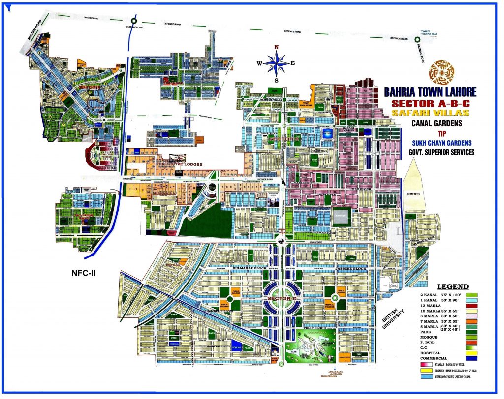 Bahria Town Society Map - AL Naafay Construction Company Lahore